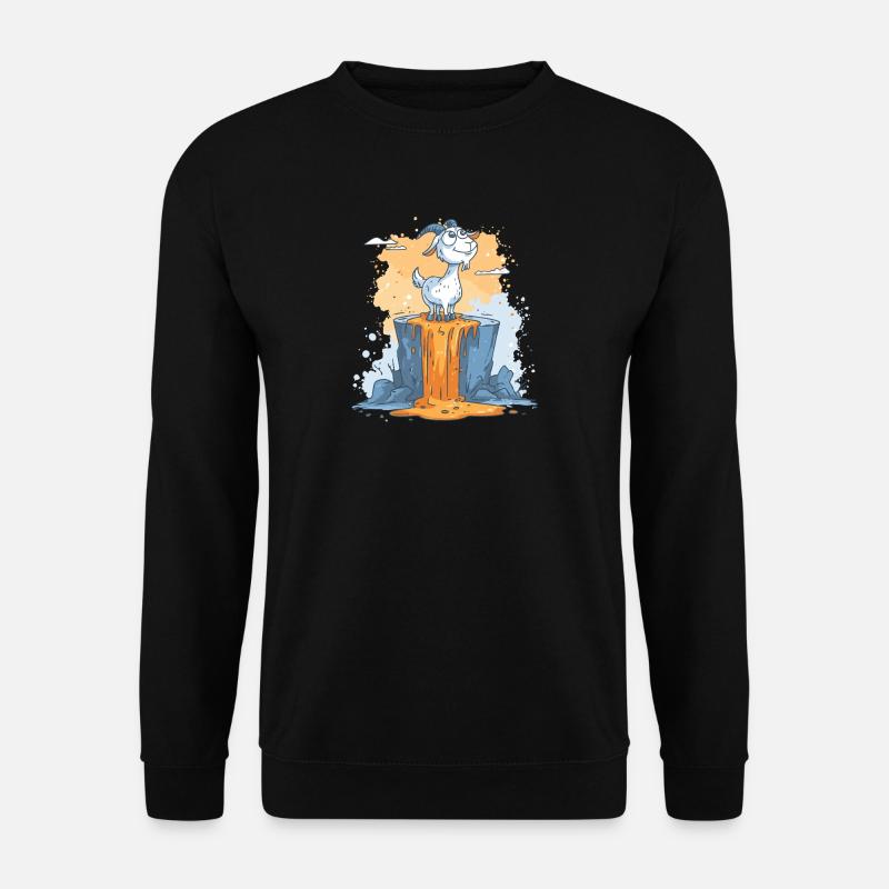 Lava goat on volcanic rock - Unisex Sweatshirt - black