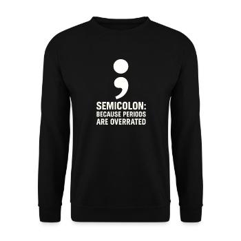Grammar Oxford Comma Language Rules - Unisex Sweatshirt - black - Front - Alina (178cm) & Michal (187cm)