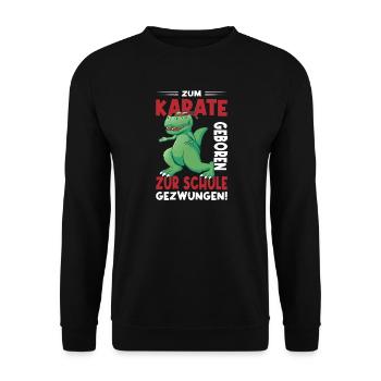 Children born to karate, forced to go to school - Unisex Sweatshirt - black - Front - Alina (178cm) & Michal (187cm)