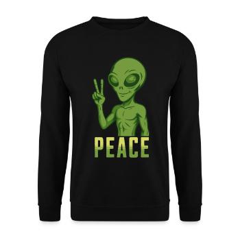 Peace Alien - Unisex Sweatshirt - black - Front - Alina (178cm) & Michal (187cm)