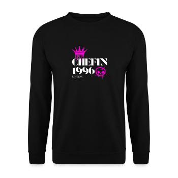 Chefin Edition 1996 29 Geburtstag Spruch - Unisex Pullover - Schwarz - Vorne - Alina (178cm) & Michal (187cm)