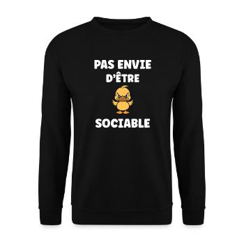Don't want to be sociable duck - Unisex Sweatshirt - black - Front - Alina (178cm) & Michal (187cm)