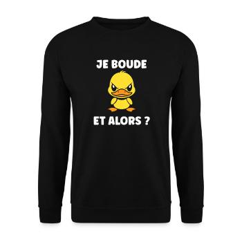 Je Bouge Canard Décraté - Unisex Sweatshirt - black - Front - Alina (178cm) & Michal (187cm)