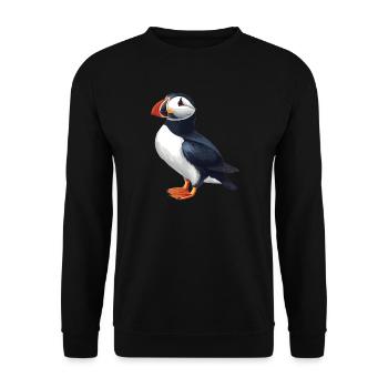 Puffin Papageientaucher - Unisex Pullover - Schwarz - Vorne - Alina (178cm) & Michal (187cm)