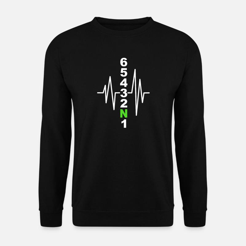Motorrad Schaltmuster mit Herzschlag – Biker - Unisex Pullover - Schwarz