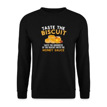 Taste the Biscuit Honey Sauce - Unisex Sweatshirt - black - Front - Alina (178cm) & Michal (187cm)