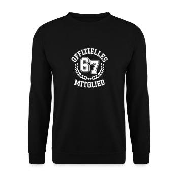 Membre officiel 67 du club 1967 - Sweat-shirt Unisexe - noir - Devant - Alina (178cm) & Michal (187cm)