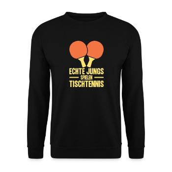 Table Tennis Players Gifts Table Tennis Outfits - Unisex Sweatshirt - black - Front - Alina (178cm) & Michal (187cm)