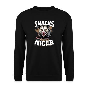 Funny Opossum - Unisex Sweatshirt - black - Front - Alina (178cm) & Michal (187cm)