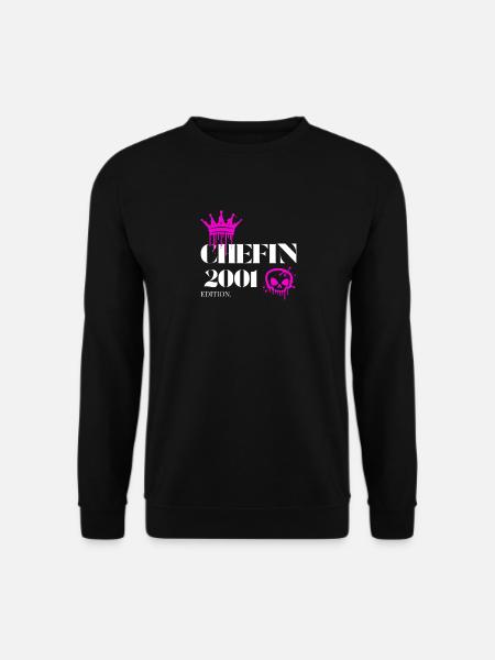Chefin Edition 2001 24th Birthday Saying - Unisex Sweatshirt - black