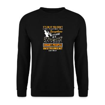 Saxophone Smart People Instrument Pride - Sweat-shirt Unisexe - noir - Devant - Alina (178cm) & Michal (187cm)