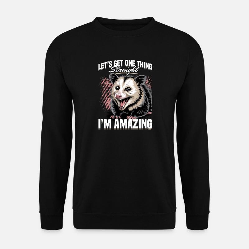 Funny Opossum - Unisex Pullover - Schwarz