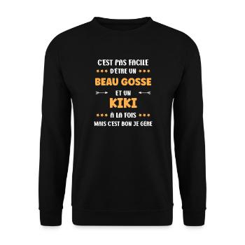 Beau gosse et kiki à la fois - Sweat-shirt Unisexe - noir - Devant - Alina (178cm) & Michal (187cm)
