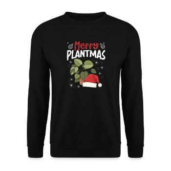 Joyeux Plantmas, amateurs de plantes de Noël drôles - Sweat-shirt Unisexe - noir - Devant - Alina (178cm) & Michal (187cm)