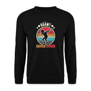 Bääm Grand Frère Dab Enfants Drôles Frères et Sœurs - Sweat-shirt Unisexe - noir - Devant - Alina (178cm) & Michal (187cm)