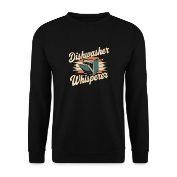 Household Humor - Dishwasher Whisperer - Unisex Sweatshirt - black - Front - Alina (178cm) & Michal (187cm)