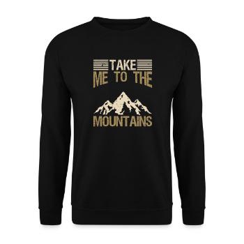 Vintage Take Me to the Mountains Adventure - Unisex Sweatshirt - black - Front - Alina (178cm) & Michal (187cm)