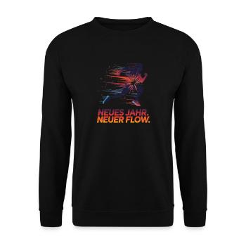 New Year New Flow Runner Motivation Jogging - Unisex Sweatshirt - black - Front - Alina (178cm) & Michal (187cm)