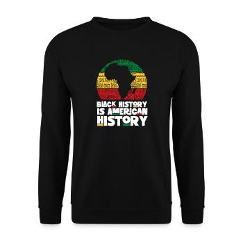 Schwarze Geschichte ist amerikanische Geschichte – Afrikanisch - Unisex Pullover - Schwarz - Vorne - Alina (178cm) & Michal (187cm)