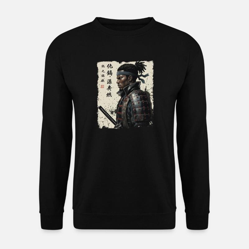 Afroamerikanischer Samurai – Afrikanischer Roots-Stolz - Unisex Pullover - Schwarz
