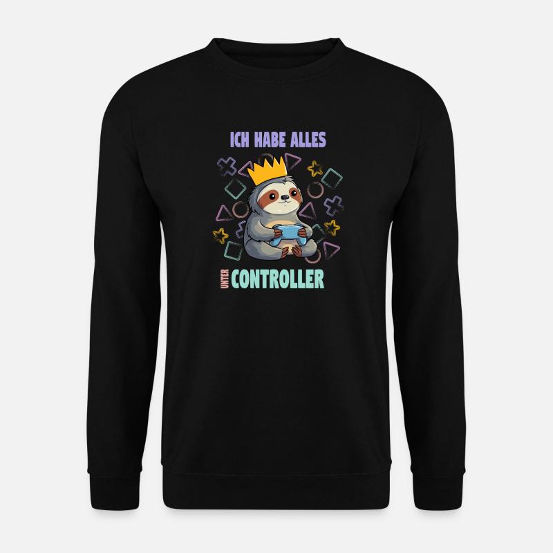 controller faultier zocken gamen - Unisex Pullover - Schwarz