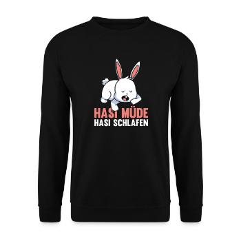 Shlafshirt Bunny Bunny Bunny Fatigué Bunny Sleep - Sweat-shirt Unisexe - noir - Devant - Alina (178cm) & Michal (187cm)