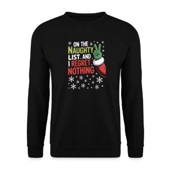 Unartige Liste, ich bereue nichts. - Unisex Pullover - Schwarz - Vorne - Alina (178cm) & Michal (187cm)