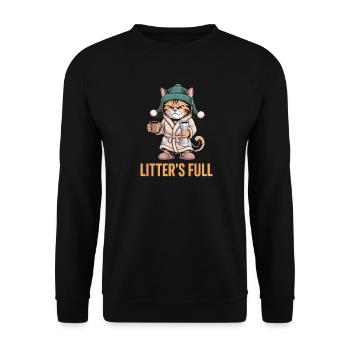 Cozy Cat Morning - Unisex Sweatshirt - black - Front - Alina (178cm) & Michal (187cm)