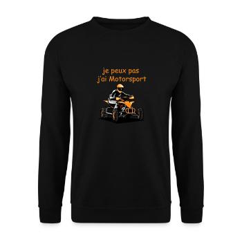 Je peux pas j'ai Motorsport - Sweat-shirt Unisexe - noir - Devant - Alina (178cm) & Michal (187cm)