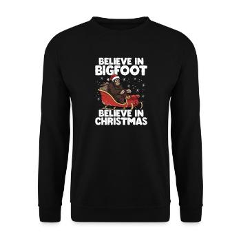  Glauben Sie An Bigfoot. Glauben Sie An - Unisex Pullover - Schwarz - Vorne - Alina (178cm) & Michal (187cm)
