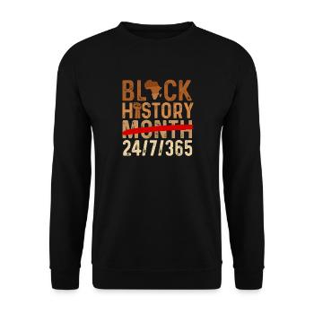 Mois de l’histoire des Noirs 24/7/365 Fierté - Sweat-shirt Unisexe - noir - Devant - Alina (178cm) & Michal (187cm)