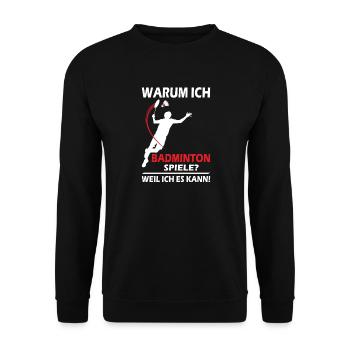 Joueur de badminton offre des tenues de badminton - Sweat-shirt Unisexe - noir - Devant - Alina (178cm) & Michal (187cm)