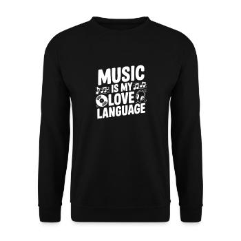 Music is my Love Language - Unisex Sweatshirt - black - Front - Alina (178cm) & Michal (187cm)