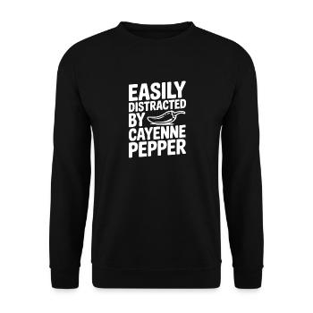 Easily Distracted by Pepper - Unisex Sweatshirt - black - Front - Alina (178cm) & Michal (187cm)