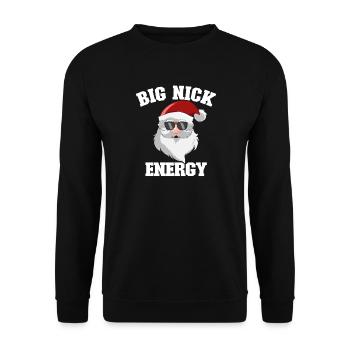 Santa Claus, Merry Christmas, Big Nick-E - Unisex Sweatshirt - black - Front - Alina (178cm) & Michal (187cm)