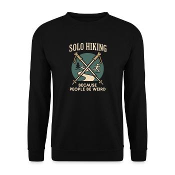 Sentier d’autonomisation des randonneurs solo pour femmes - Sweat-shirt Unisexe - noir - Devant - Alina (178cm) & Michal (187cm)