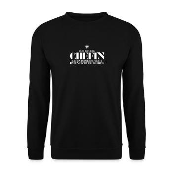 Ich bin die Chefin ich entscheide besser - Unisex Sweatshirt - black - Front - Alina (178cm) & Michal (187cm)