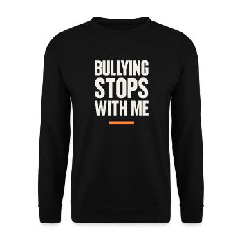 Anti-mobbing-freundlichkeit, Stehen Sie - Unisex Pullover - Schwarz - Vorne - Alina (178cm) & Michal (187cm)