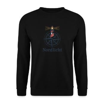 Northern Lights Lighthouse Compass North Sea Coast Baltic Sea - Unisex Sweatshirt - black - Front - Alina (178cm) & Michal (187cm)