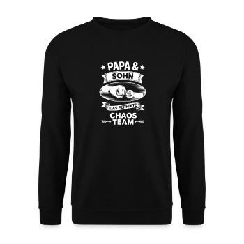 Father Son Chaos Team - Unisex Sweatshirt - black - Front - Alina (178cm) & Michal (187cm)