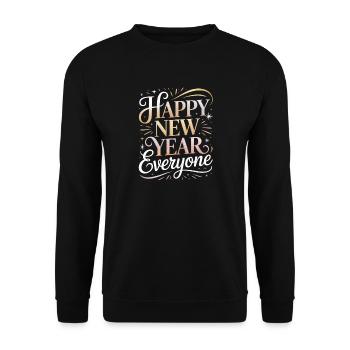 Happy New Year Everyone Glitter - Unisex Sweatshirt - black - Front - Alina (178cm) & Michal (187cm)