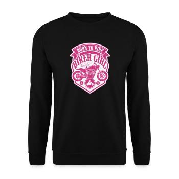 Motard, Motard, Bouclier Rose, - Sweat-shirt Unisexe - noir - Devant - Alina (178cm) & Michal (187cm)