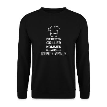 The best grillers come from NRW Graphic - Unisex Sweatshirt - black - Front - Alina (178cm) & Michal (187cm)