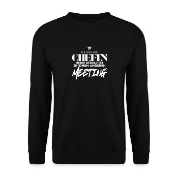 Je suis la réunion du patron qui dit drôle - Sweat-shirt Unisexe - noir - Devant - Alina (178cm) & Michal (187cm)