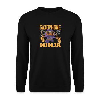Ninja saxophone Saxophoniste drôle - Sweat-shirt Unisexe - noir - Devant - Alina (178cm) & Michal (187cm)