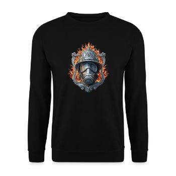 Firefighter Fire Brigade - Volunteer Fire Brigade 112 - Unisex Sweatshirt - black - Front - Alina (178cm) & Michal (187cm)
