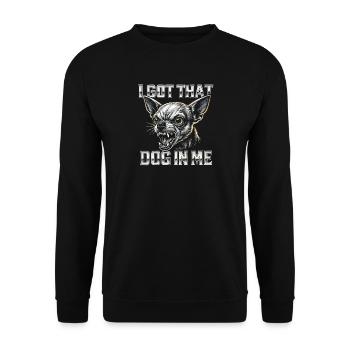 Chihuahua dit de l’humour Une idée de cadeau drôle - Sweat-shirt Unisexe - noir - Devant - Alina (178cm) & Michal (187cm)