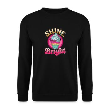  Shine Bright Bunter Eisbecher Regenbogen Dessert - Unisex Pullover - Schwarz - Vorne - Alina (178cm) & Michal (187cm)