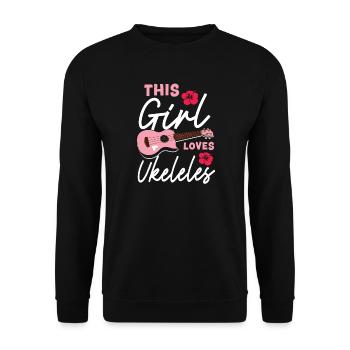 Ukulélé hawaïen Ukulélé Ukulélé Fille Ceci - Sweat-shirt Unisexe - noir - Devant - Alina (178cm) & Michal (187cm)