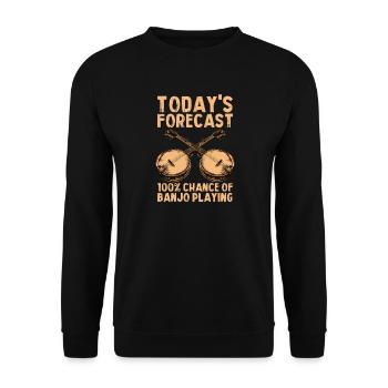 Today's forecast Country Bluegrass Banjo Player - Unisex Sweatshirt - black - Front - Alina (178cm) & Michal (187cm)